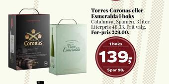 Dagli'Brugsen Torres coronas eller esmeralda i boks tilbud