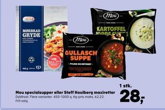 Kvickly Mou specialsupper eller steff houlberg maxiretter tilbud