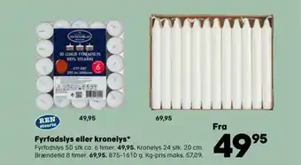 Kvickly Fyrfadslys eller kronelys tilbud