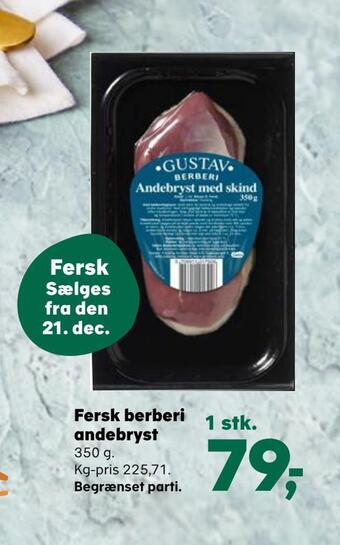 Kvickly Fersk berberi andebryst tilbud