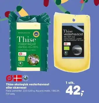 Kvickly Thise økologisk vesterhavsost eller skæreost tilbud