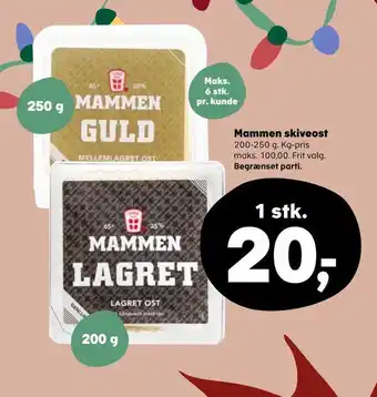 Kvickly Mammen skiveost tilbud