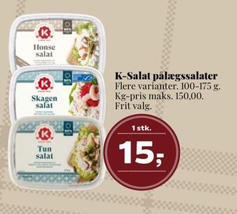 Dagli'Brugsen K-salat pålægssalater tilbud