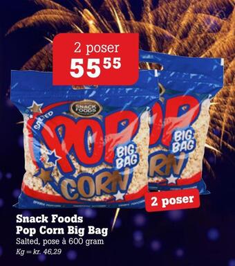 Snack foods pop corn big bag