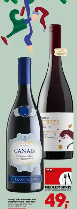 SuperBrugsen Canaja villa annaberta eller duette premium pinot noir tilbud
