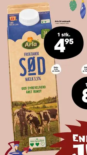 SuperBrugsen Arla 24 sødmælk tilbud