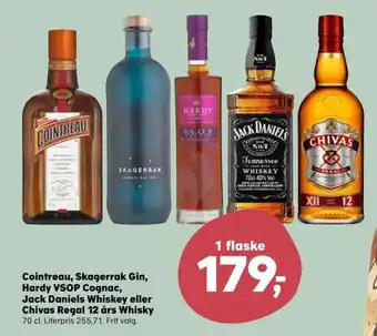 SuperBrugsen Cointreau, skagerrak gin, hardy vsop cognac, jack daniels whiskey eller chivas regal 12 års whisky tilbud