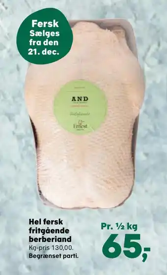 SuperBrugsen Hel fersk fritgående berberiand tilbud
