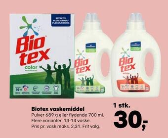 SuperBrugsen Biotex vaskemiddel tilbud