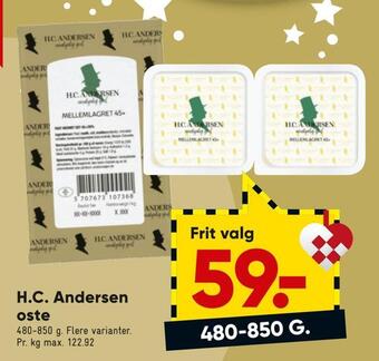 Bilka H.c. andersen oste tilbud