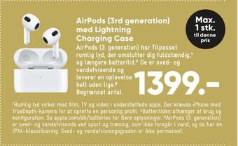 Bilka Airpods (3rd generation) med lightning charging case tilbud