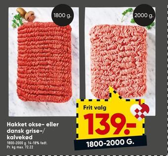Bilka Hakket okse- eller dansk grise-/ kalvekød tilbud