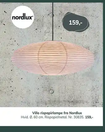 Daells Bolighus Villo rispapirlampe fra nordlux tilbud