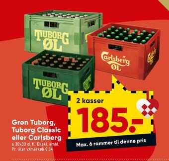 Bilka Grøn tuborg, tuborg classic eller carlsberg tilbud