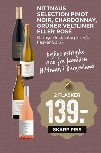MENY Nittnaus selection pinot noir, chardonnay, grüner veltliner eller rosé tilbud