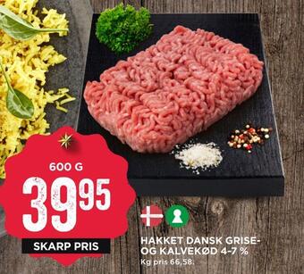 MENY Hakket dansk grise- og kalvekød 4-7 % tilbud