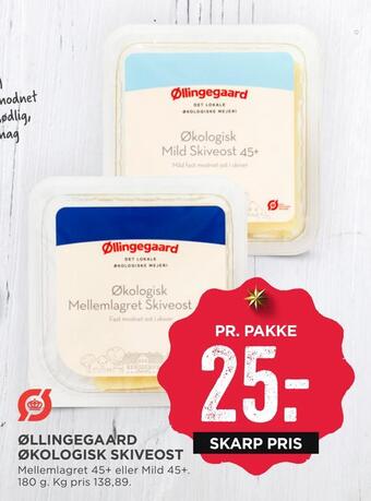 MENY Øllingegaard økologisk skiveost tilbud