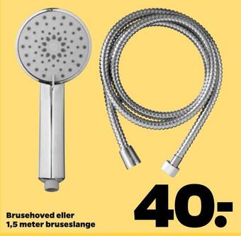 Netto Brusehoved eller 1,5 meter bruseslange tilbud