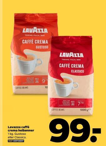 Netto Lavazza caffé crema helbønner tilbud