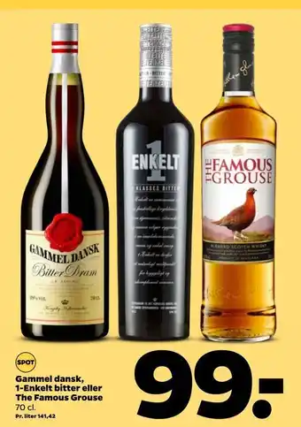Netto Gammel dansk, 1-enkelt bitter eller the famous grouse tilbud