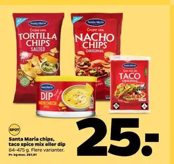 Netto Santa maria chips, taco spice mix eller dip tilbud