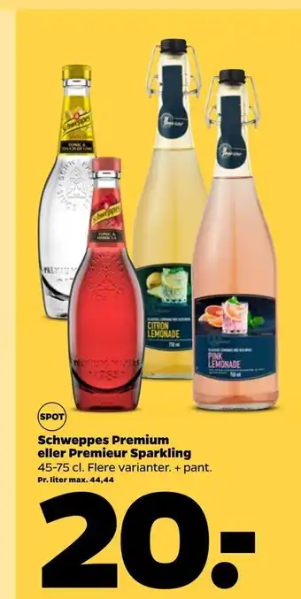 Netto Schweppes premium eller premieur sparkling tilbud