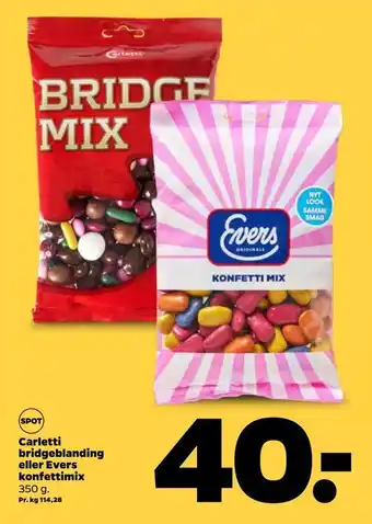 Netto Carletti bridgeblanding eller evers konfettimix tilbud