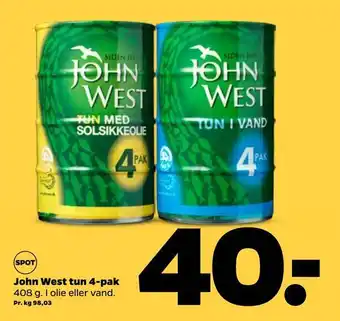 Netto John west tun 4-pak tilbud