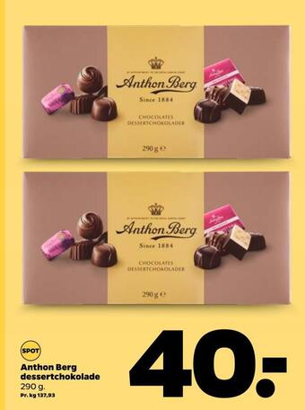 Netto Anthon berg dessertchokolade tilbud