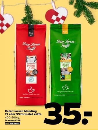 Netto Peter larsen blanding 72 eller 95 formalet kaffe tilbud
