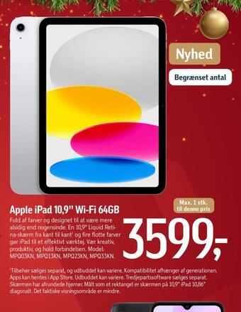 Føtex Apple ipad 10,9" wi-fi 64gb tilbud