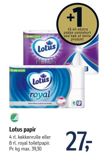 Føtex Lotus papir tilbud