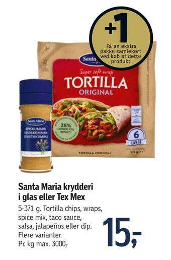 Føtex Santa maria krydderi i glas eller tex mex tilbud