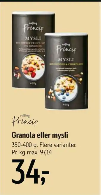 Føtex Granola eller mysli tilbud