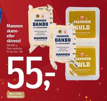 Føtex Mammen skære- eller skiveost tilbud