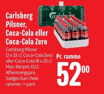Min Købmand Carlsberg pilsner, coca-cola eller coca-cola zero tilbud