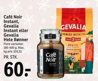 SPAR Café noir instant, gevalia instant eller gevalia hele bønner tilbud