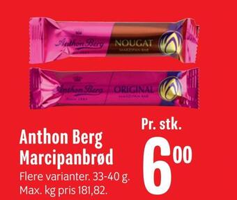 Min Købmand Anthon berg marcipanbrød tilbud