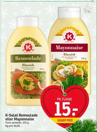 SPAR K-salat remoulade eller mayonnaise tilbud