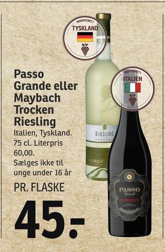 SPAR Passo grande eller maybach trocken riesling tilbud