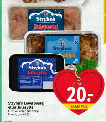 SPAR Stryhn's leverpostej eller julesylte tilbud