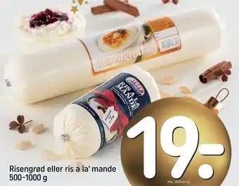 REMA 1000 Risengrød eller ris a la' mande tilbud