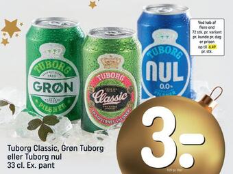 REMA 1000 Tuborg classic, grøn tuborg eller tuborg nul tilbud