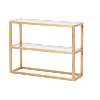 Konsolbord i eg med hylder i glas