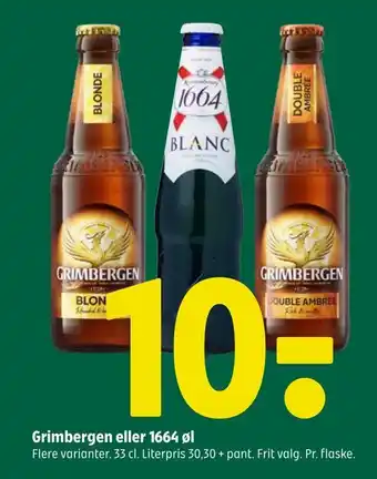 Coop 365 Grimbergen eller 1664 øl tilbud