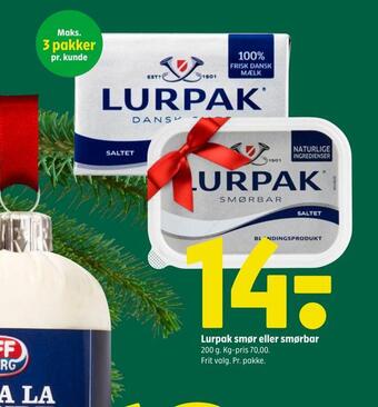 Coop 365 Lurpak smør eller smørbar tilbud
