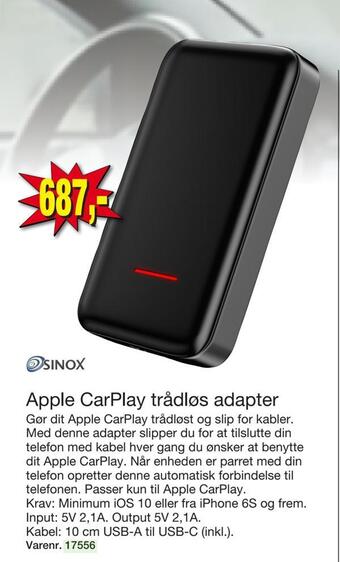 Harald Nyborg Apple carplay trådløs adapter tilbud