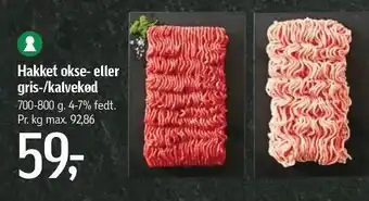 Hakket okse eller svine/kalvekød