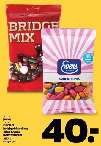 Netto Carletti bridgeblanding el. evers konfettimix tilbud