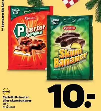 Netto Carletti p-tærter el. skumbananer tilbud